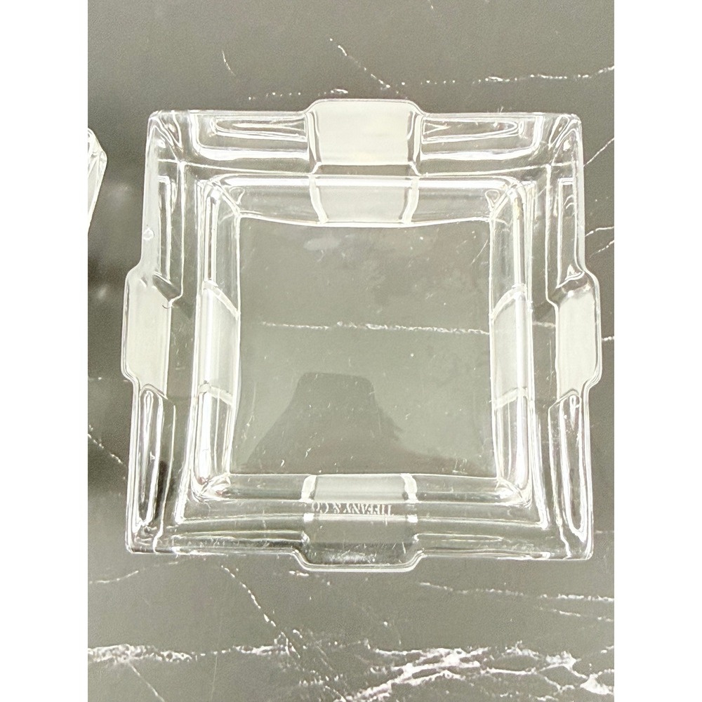VTG Tiffany & Co. Crystal Box with Frosted Bow 3" Square - Picture 6 of 9